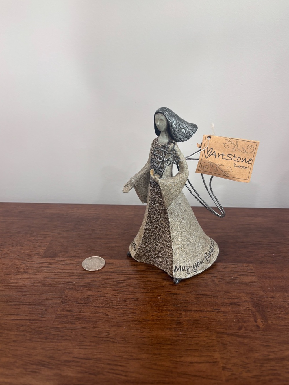 Gray Angel Figurine Decorative Home Accent